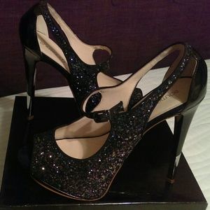 Boutique 9 sparkle peep-toe platform heels
